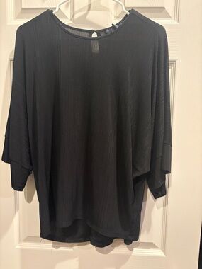 Men's Black Relaxed Fit Short Sleeve Shirt